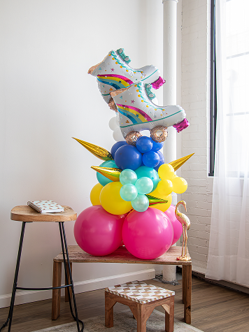 Rainbow Skate Balloon Stack