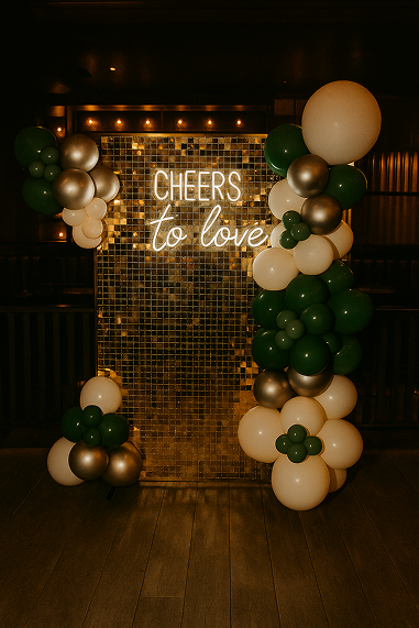 Cheers to Love Balloon Backdrop