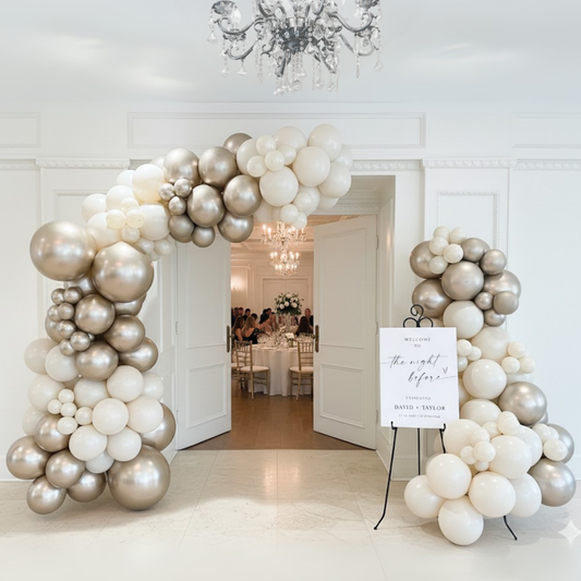 Neutral Luxe Balloon Arch + Sign
