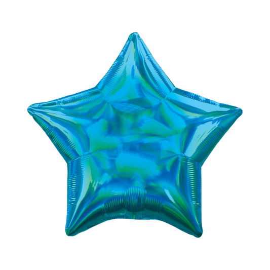 18" Iridescent Blue Star Balloon
