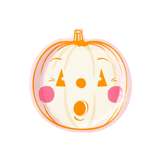 Orange and Pink Pumpkin Paper Plates