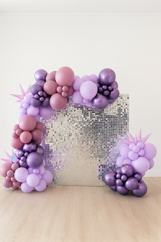 Custom Shimmer Wall + Balloons