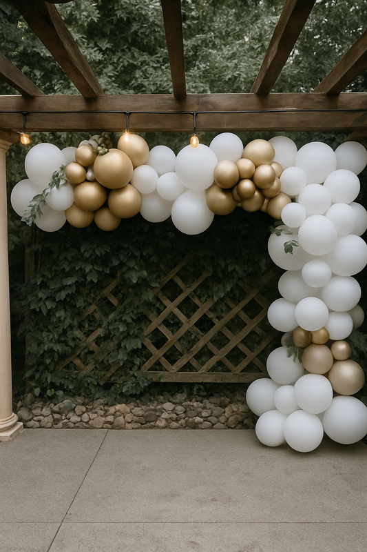 White & Gold Balloon Arch