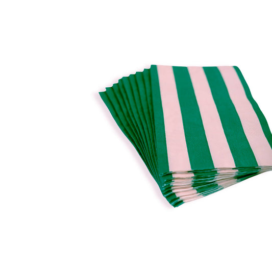 Pink & Green Cabana Stripe Towels