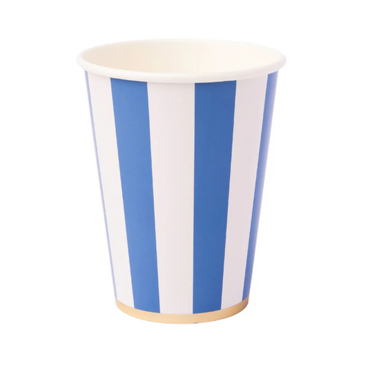 Blue Cabana Stripe Cups