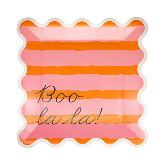 BLL1241 - Pink & Orange Boo La La Paper Plate