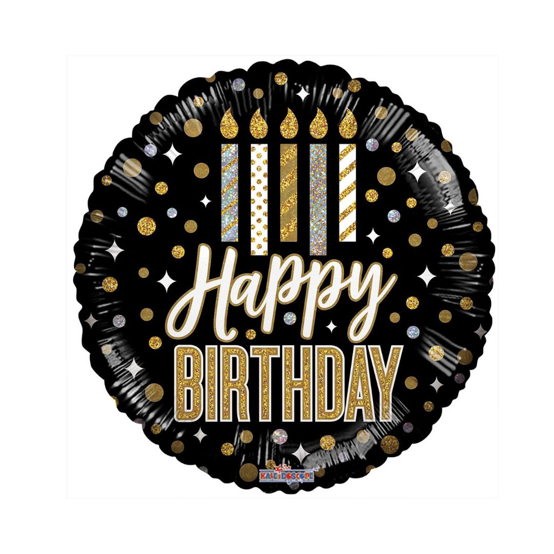 Birthday Candles And Dots Holo Balloon