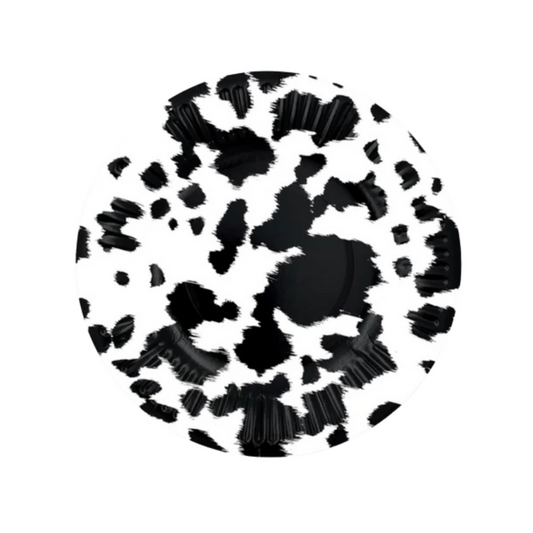 Black Cowhide Dinner Plates