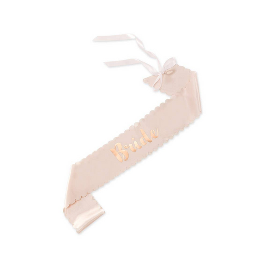 Blush Pink & Rose Gold Satin Party Sash