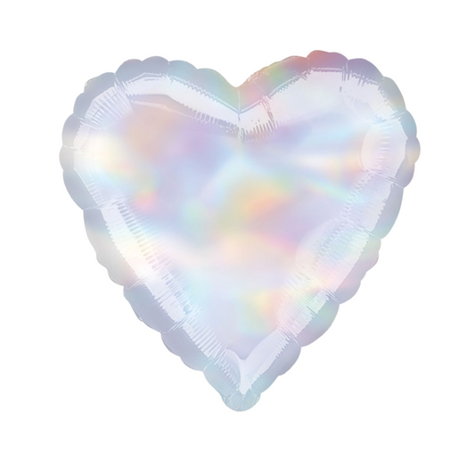 Iridescent Silver Heart Balloon
