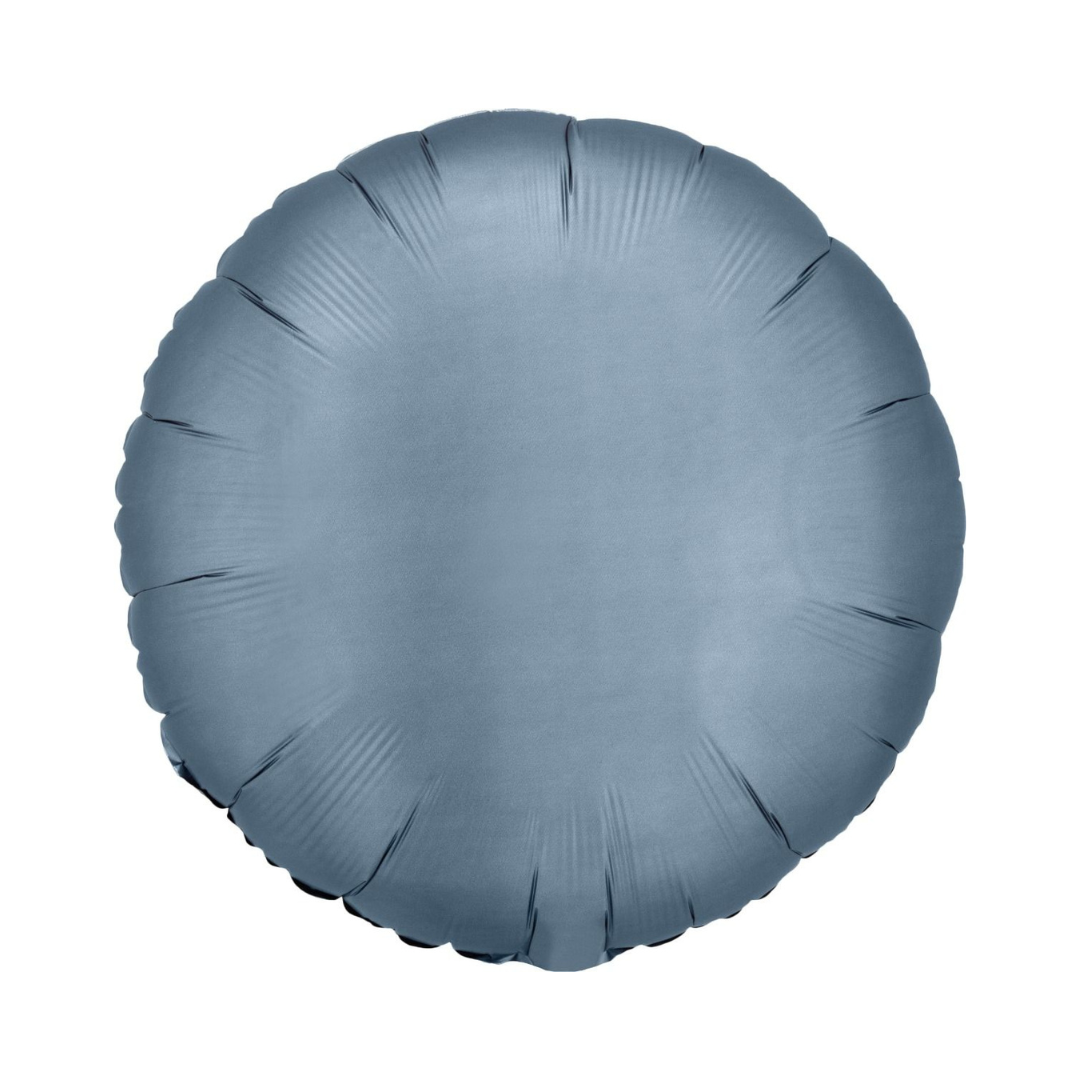 Luxe Steel Blue Circle Balloon