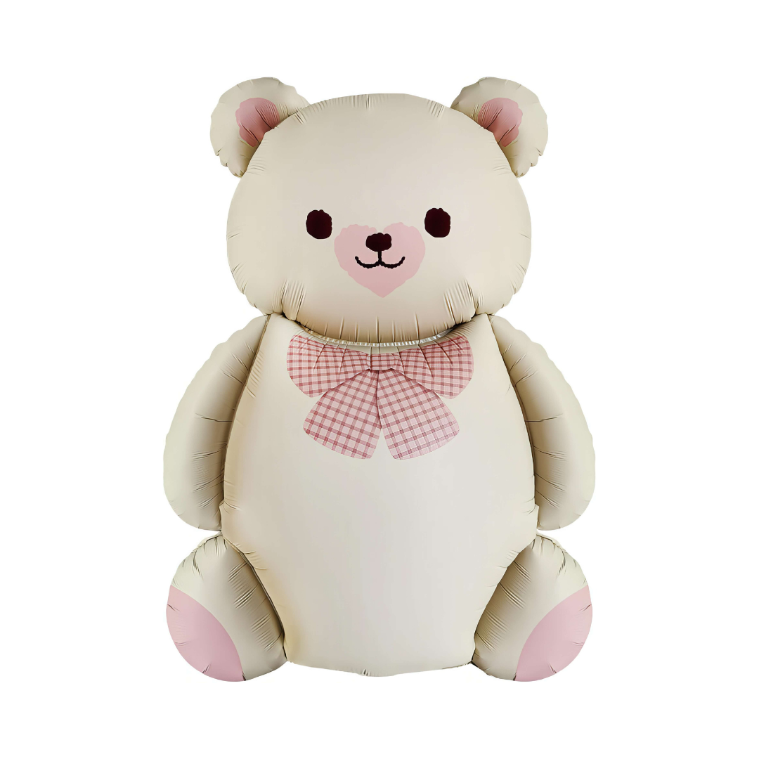 Matte Cream Teddy Bear Balloon