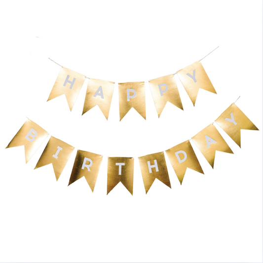 Gold Foil "HAPPY BIRTHDAY" Word Banner
