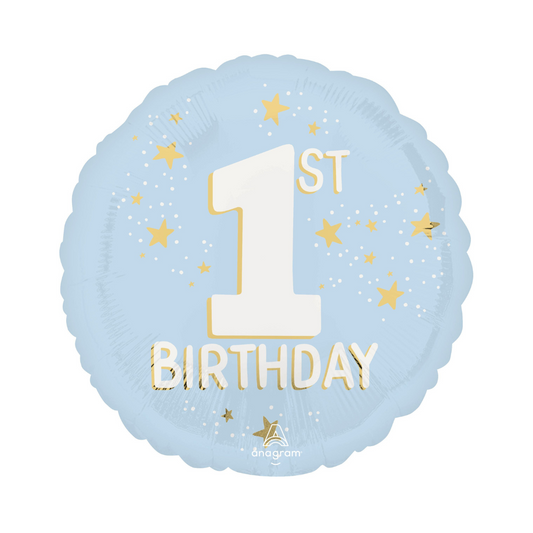 Blue 1st Birthday Balloon