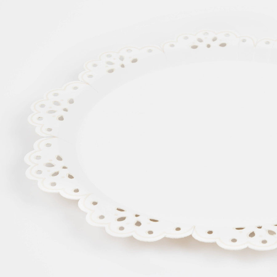 Broderie Anglaise Lace White Side Plates