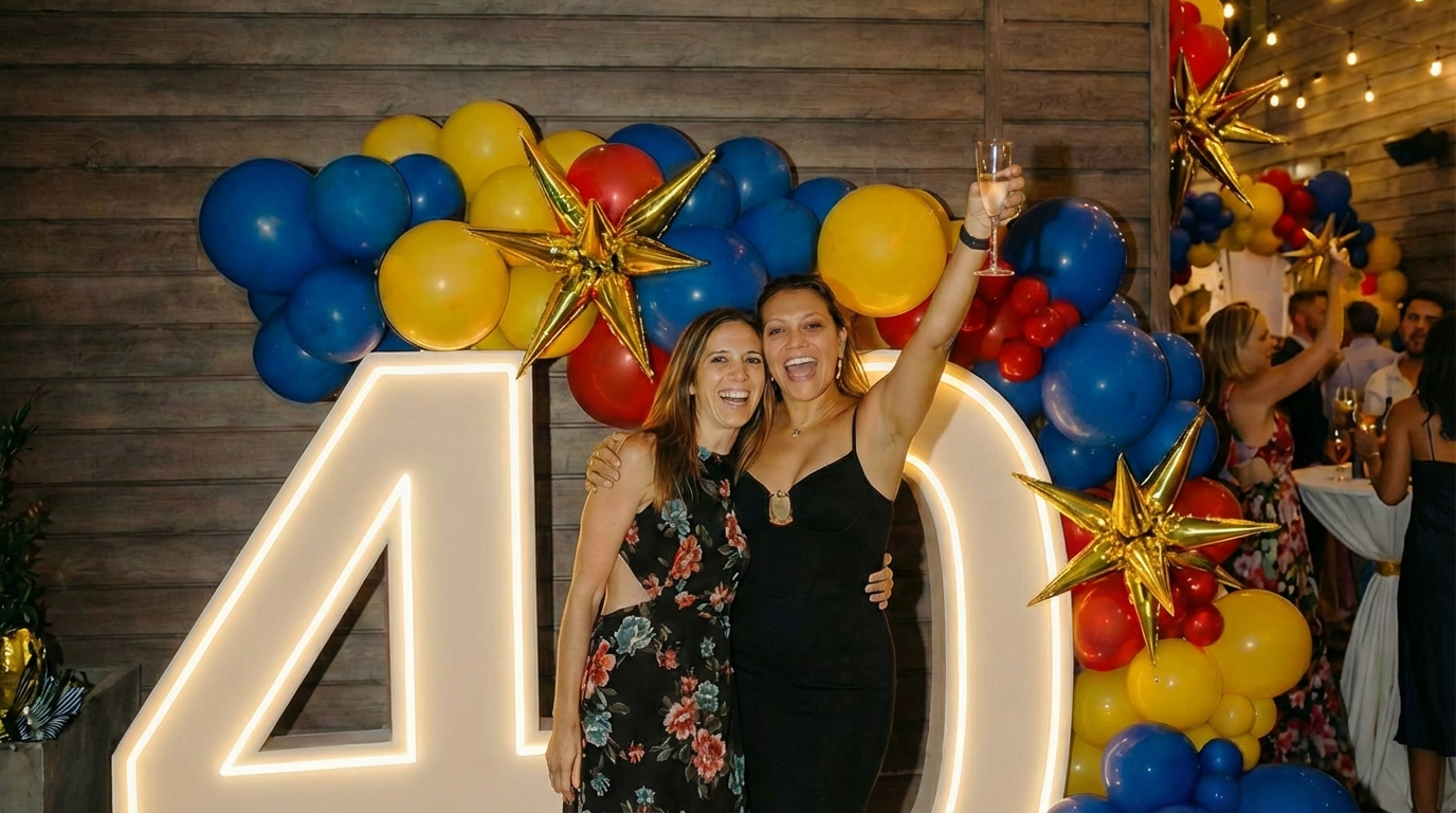 Balloon installation at venue