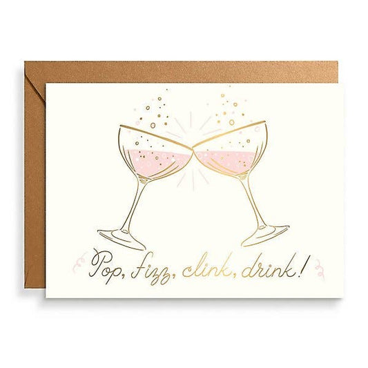 Pop Fizz Clink Glasses New Year's Card