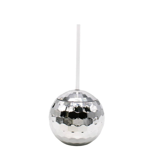 Silver Disco Ball Glass