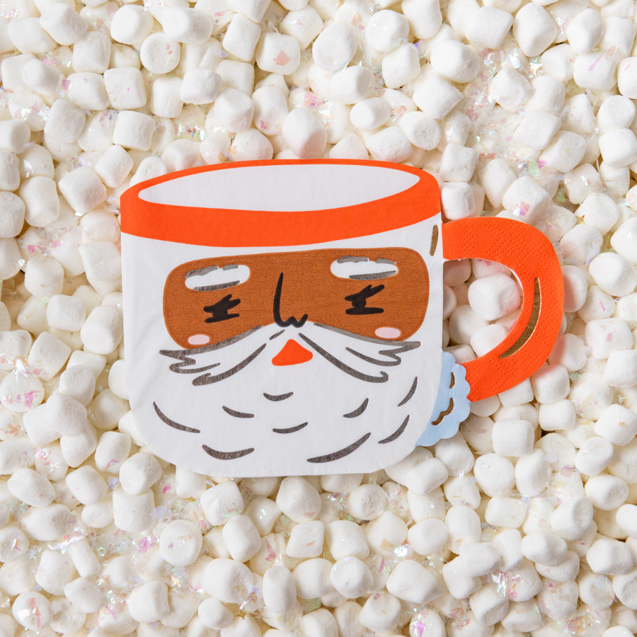 Bright Brown Santa Mug Napkins
