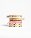 Happy Birthday Cream Grosgrain Ribbon