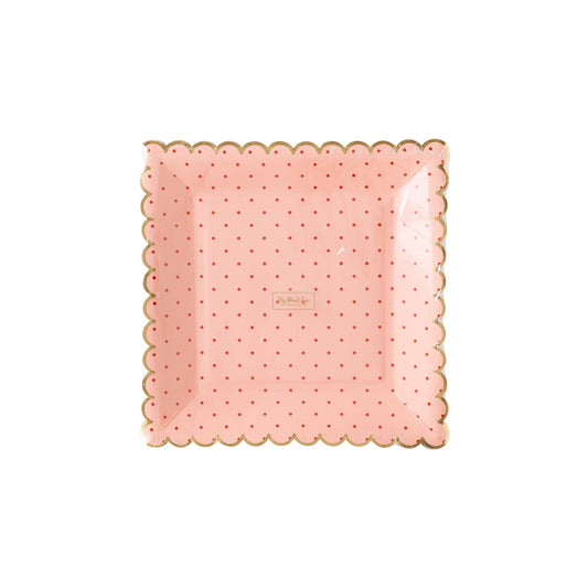Pink With Polka Dot Scallop Plate