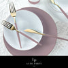 Mauve Gold Plastic Cutlery Set