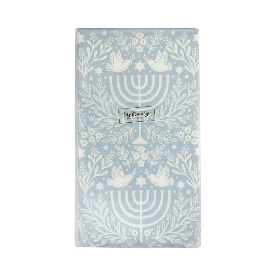 Floral Menorah Dinner Napkin