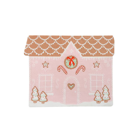 Bright Pink Gingerbread House Napkins