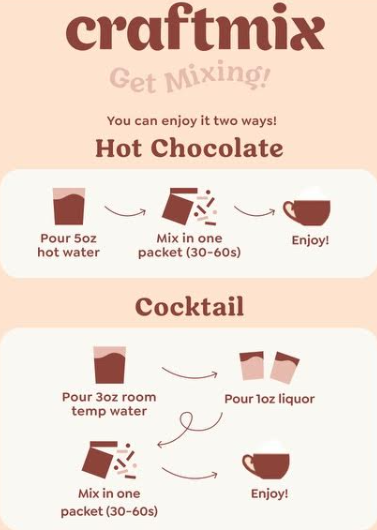 Cozy Hot Chocolate & Cocktail Mixer Single Packets