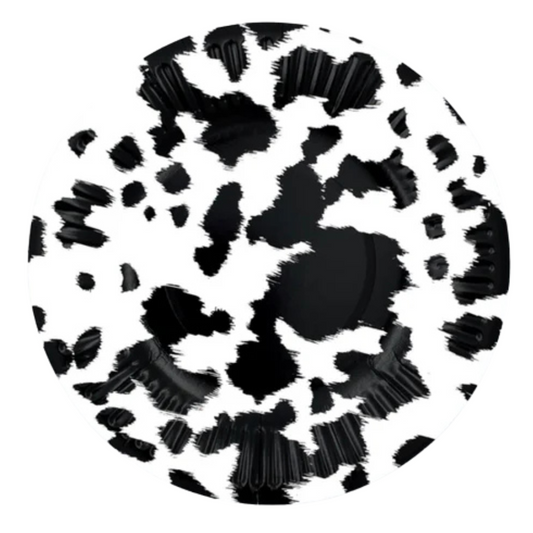 Black Cowhide Dinner Plates