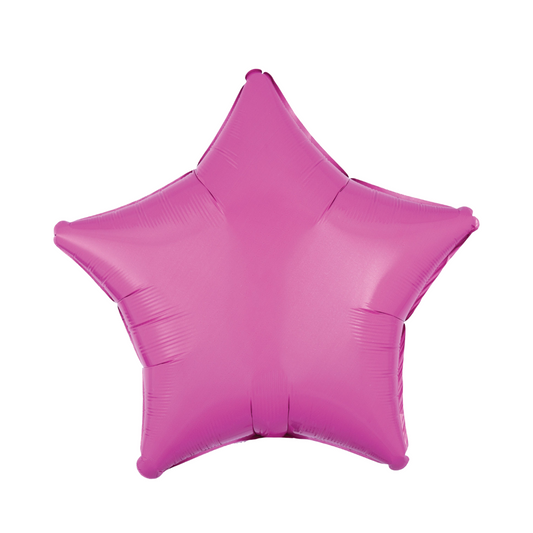 18" Bright Bubble Gum Pink Star Balloon