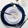 Round Navy Gold Plates