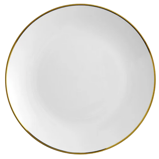 Round White • Gold Plastic Plates