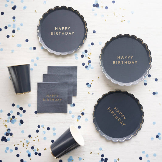 Midnight Blue Birthday Napkins