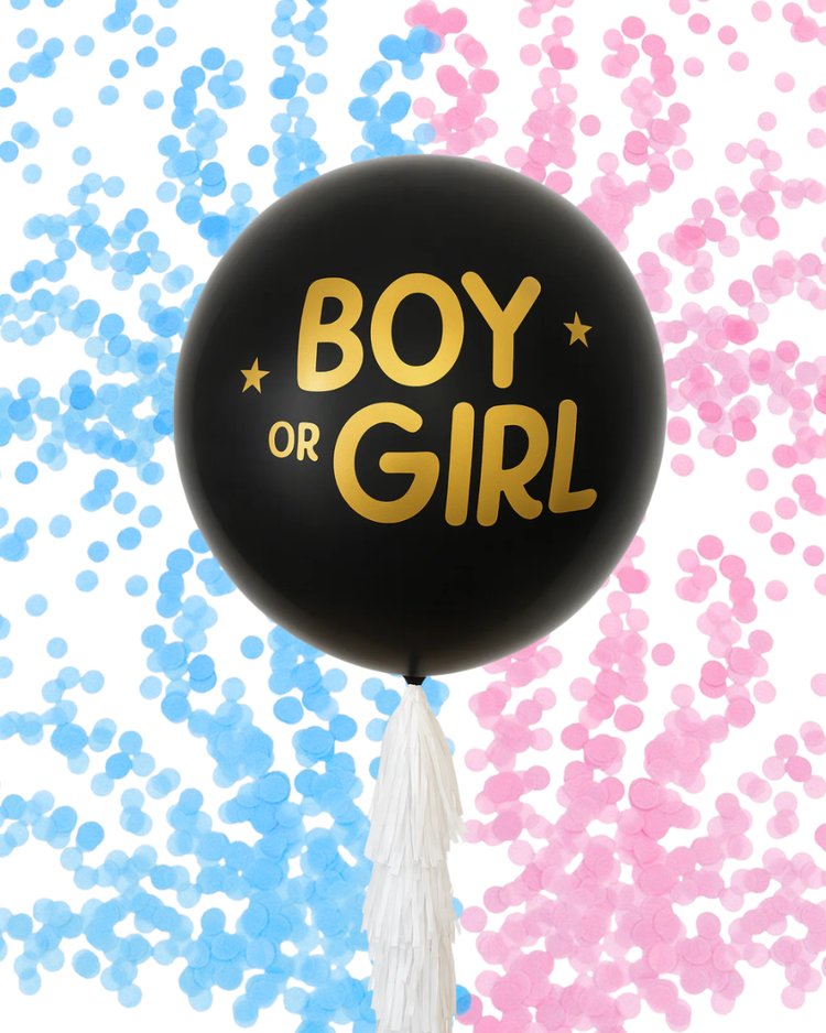 Jumbo Gender Reveal Black Balloon