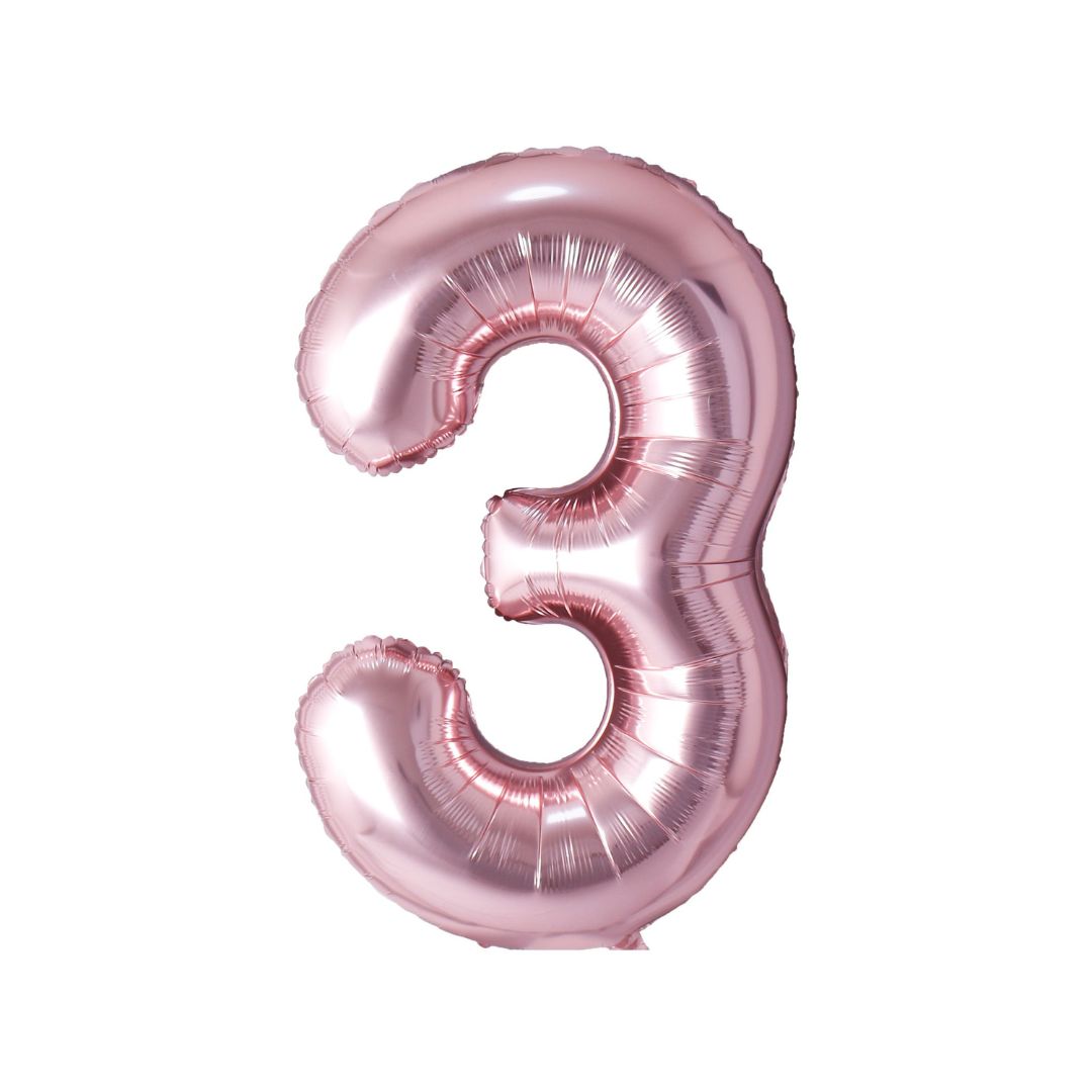 Rose Gold Mylar Numbers