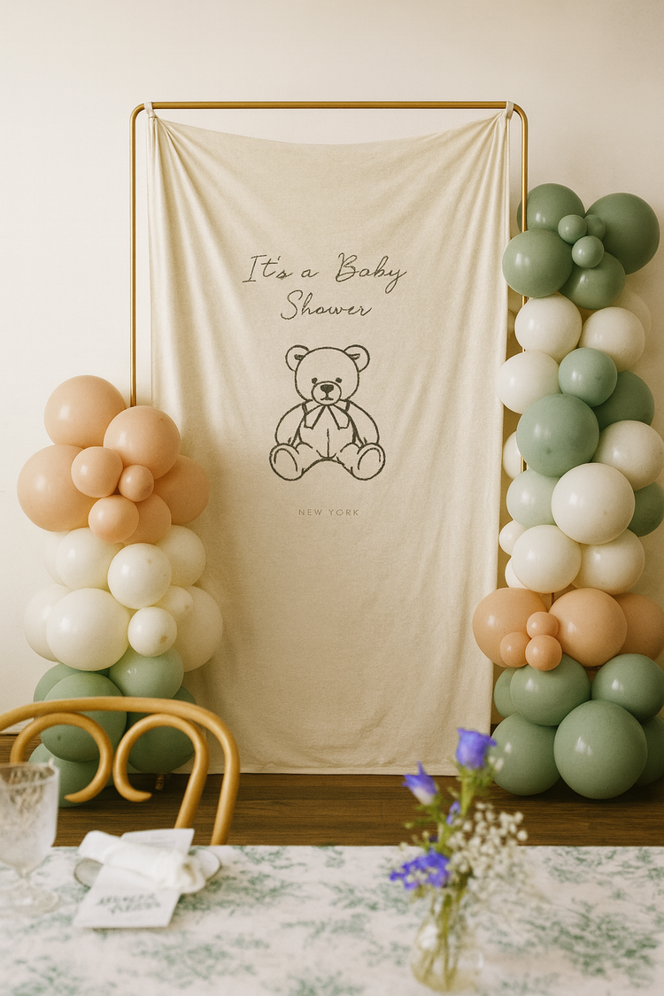 Fabric Sign + Balloons