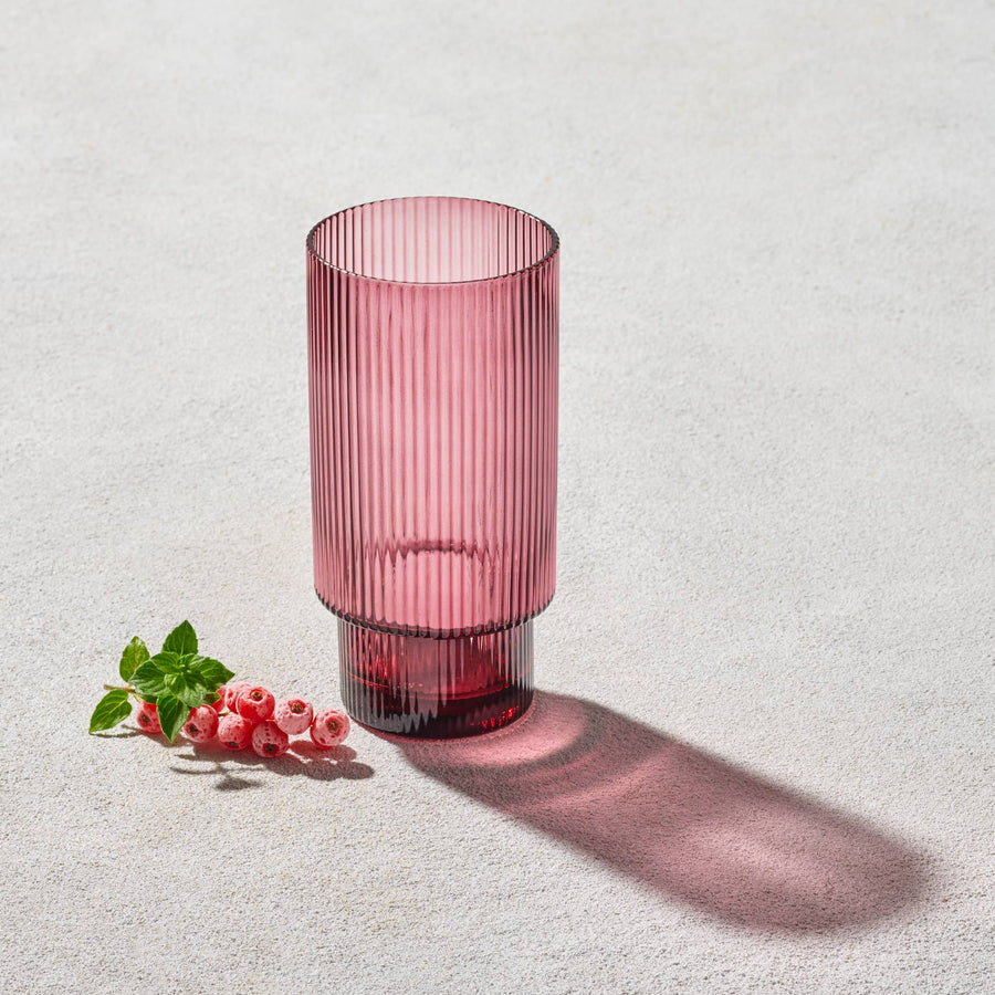 Vikko Decor - Malibu, Ribbed Glass, Plum