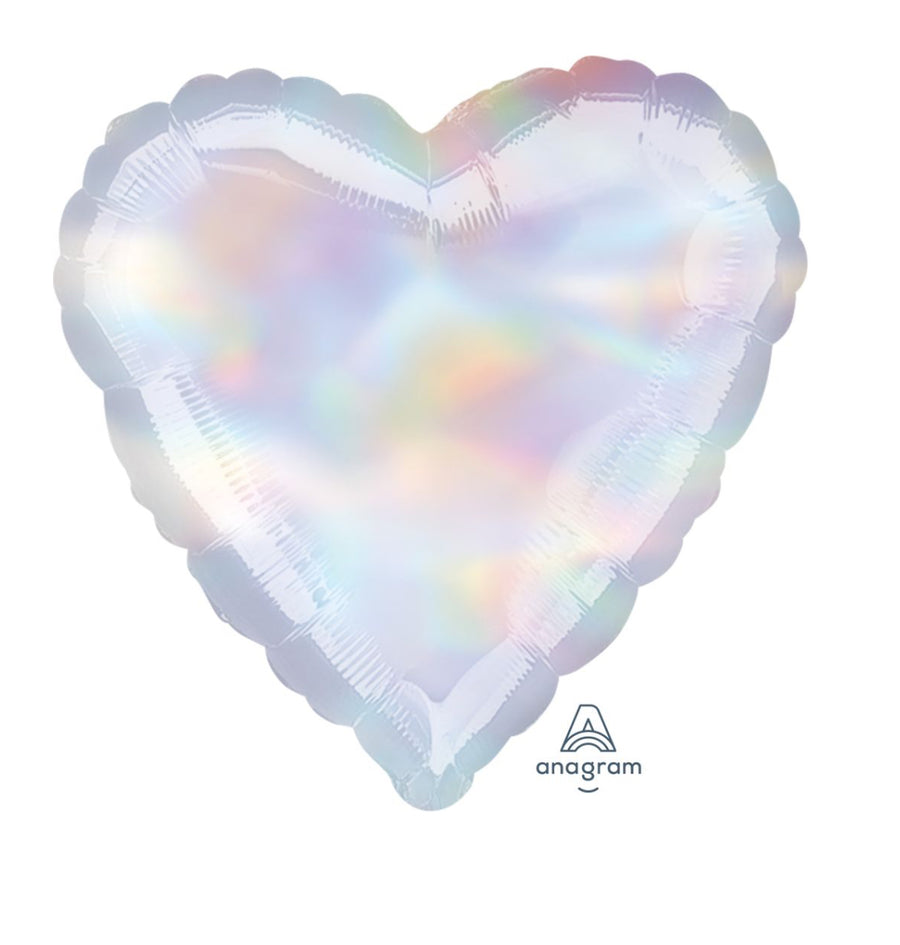 Iridescent Silver Heart Balloon