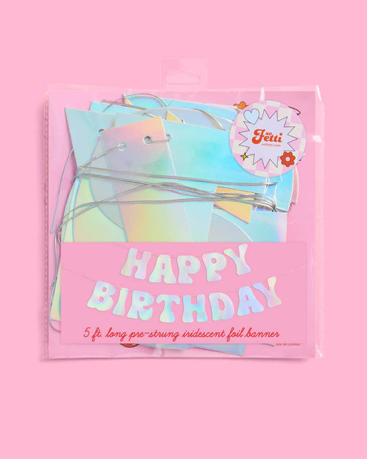 Happy Birthday Iridescent Banner