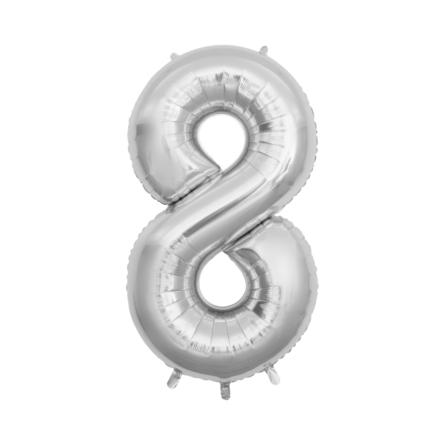 Matte Silver Mylar Number