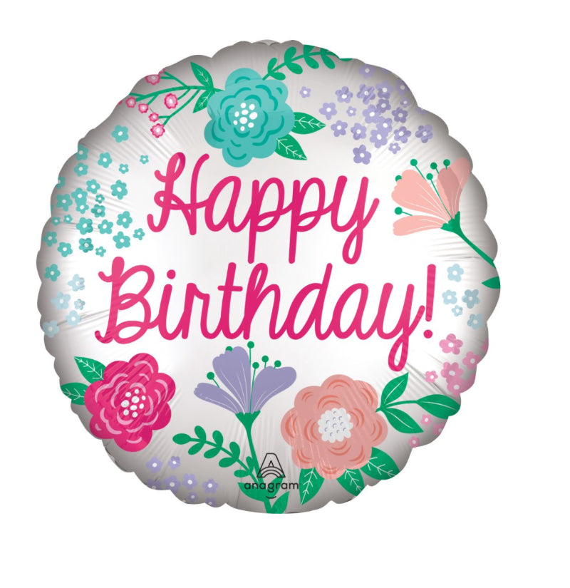 Standard Satin Happy Birthday Garden Balloon