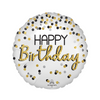 Black Silver Gold Birthday Balloon