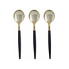 Black and Gold Plastic Mini Spoons