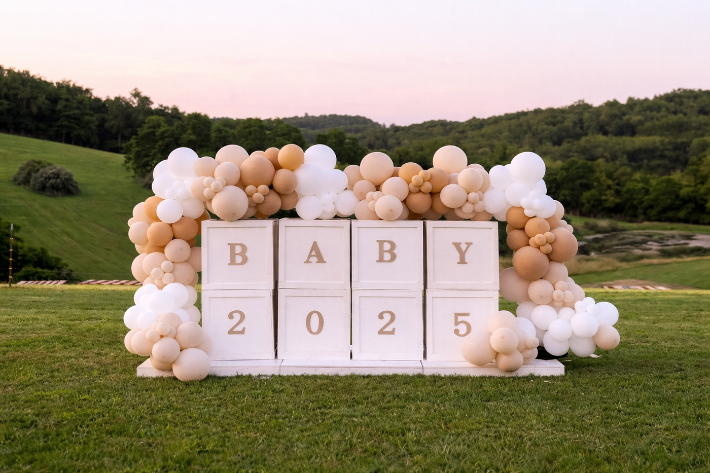 Happy clients with balloon installation