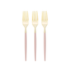Chic Round Blush and Gold Forks