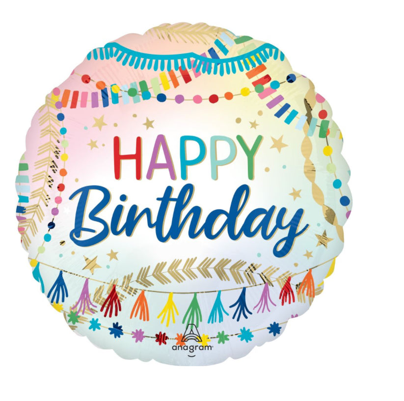 Standard Happy Birthday Streamers Balloon