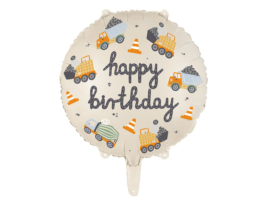 Construction Vehicle Mylar Balloon"