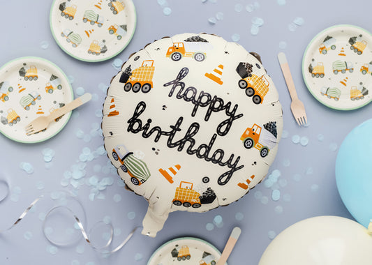 Construction Vehicle Mylar Balloon"