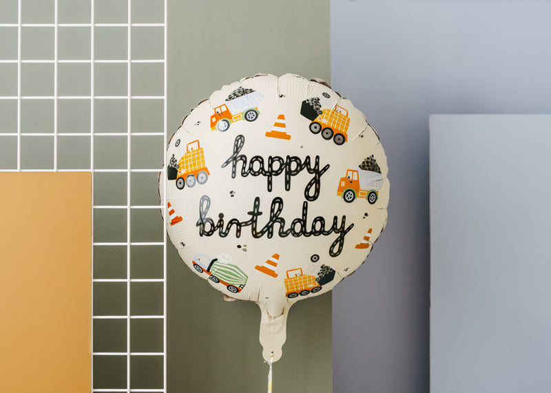 Construction Vehicle Mylar Balloon
